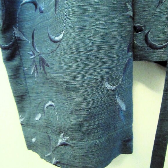 Anne Carson Women's Lined Teal Silk & Rayon Embroidered Blazer - Picture 1 of 7